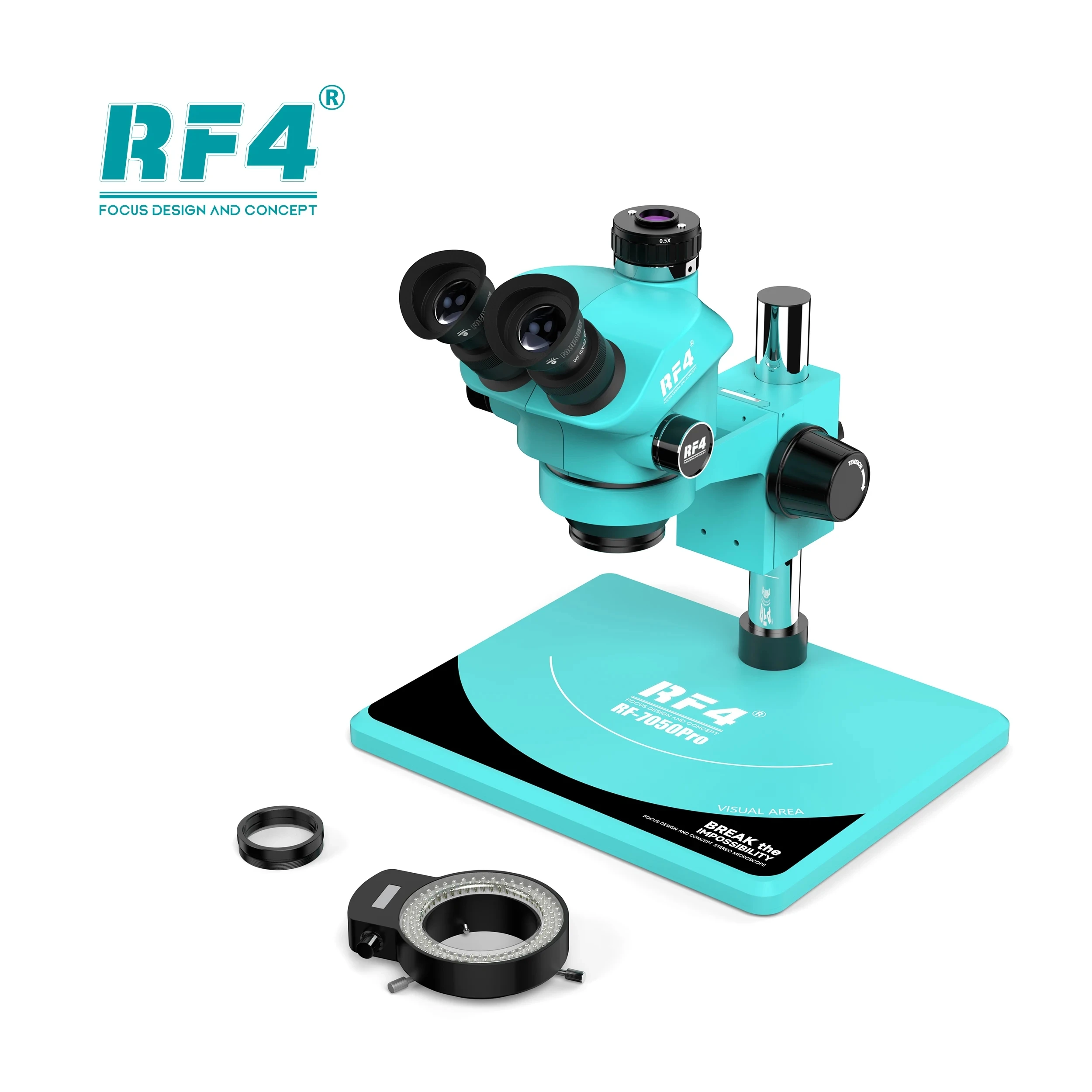 RF4 새로운 업그레이드 현미경 6 기어 정확하게 7-50X 배율 줌 삼안 RF-7050PRO 영역을 시각화하는 기능을 잠급니다.