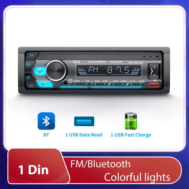 Comprar Podofo Radio para automóvil Radio automática Reproductor para  automóvil 1Din Reproductor Mp3 para automóvil Soporte para localizar y  encontrar el automóvil Control remoto Estéreo para automóvil APLICACIÓN  para teléfono móvil USB