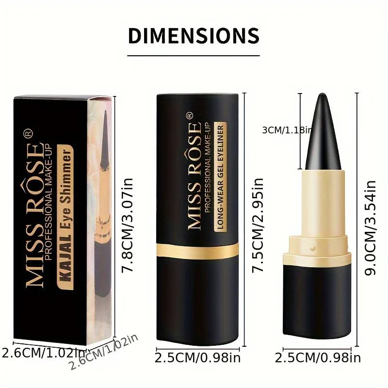 Gel Eyeliner Quick-Dry Matte Smudge Proof Waterproof For Women Girls Daily Party Stage Makeup
