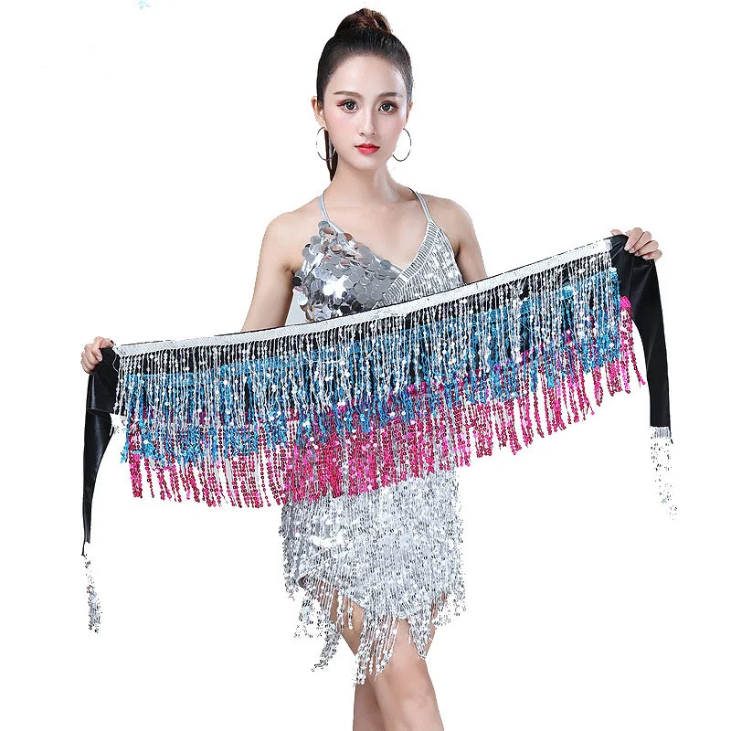 

Belly Dance Hips Scarf Bellydance Belt Indian Dance Belt Waist Chain Belly Dance Hip Scarf Women Dance Hip Sequins Tassel Scarf