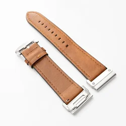 Premium Leather & Silicone Hybrid Watch Band - Easyfit Wristband Bracelet for Smartwatches (22-26mm) (YBrS)