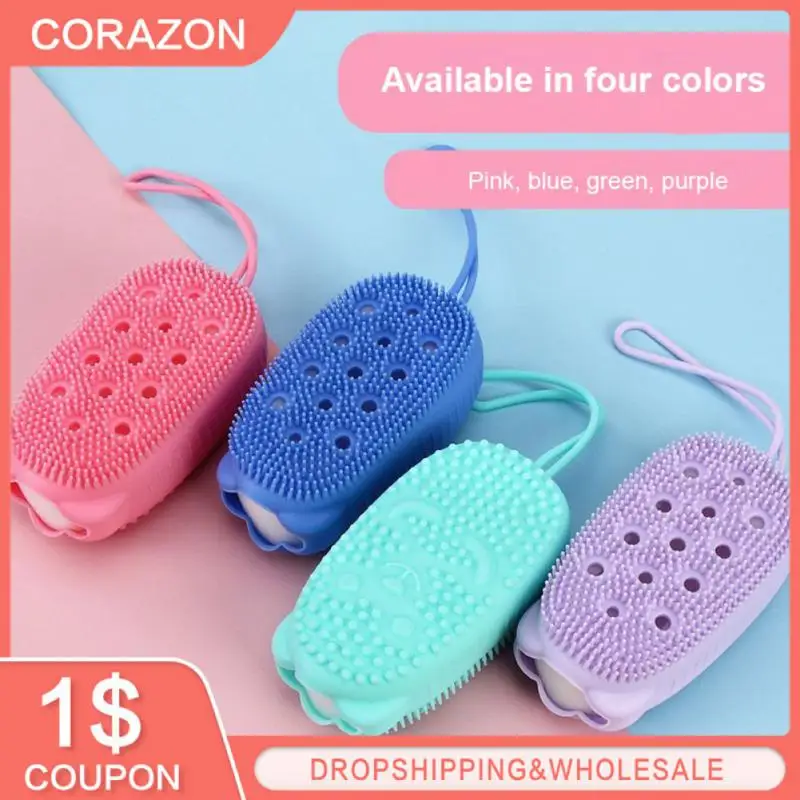 

Soft Silicone Bubble Bath Brush Massage Shower Brush Multi-color Scalp Backrubbing Bath Massage Brush Skin Clean Shower Brushes