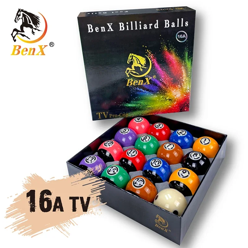 BenX Tournament Black TV Billiard Pool Ball Set 2 1/4"