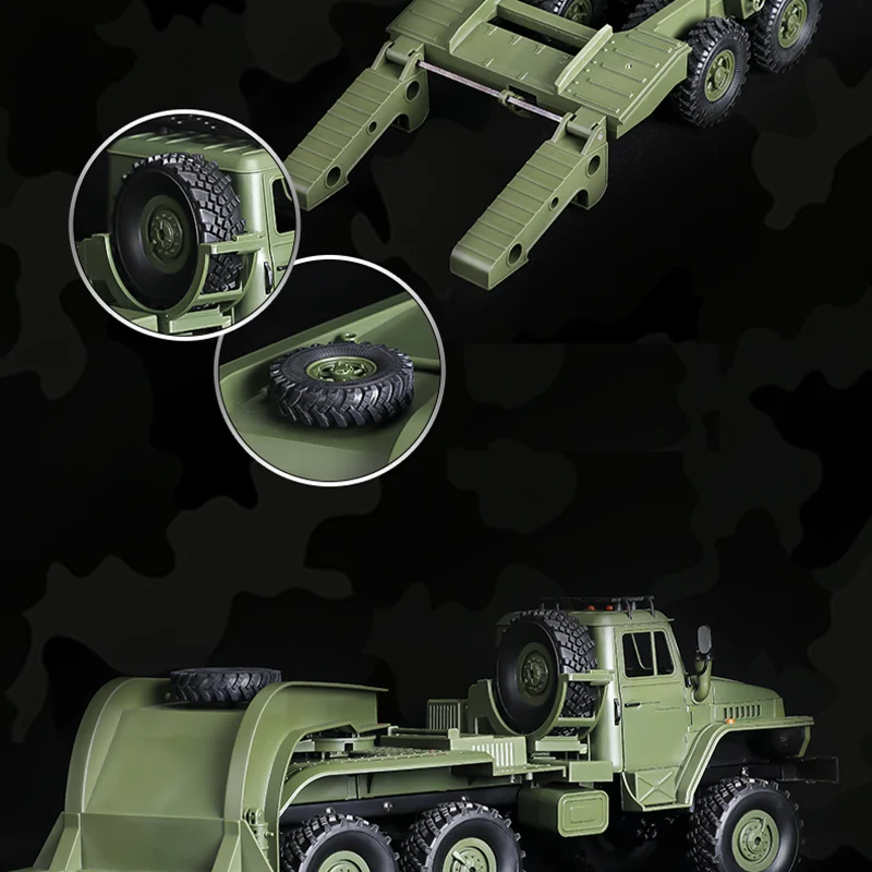 WPL B36-3 RC Trucks 1:16 Full Scale Military Truck Transport Vehicle Trailer RC Climbing Car Children Adult Gifts Toys 4