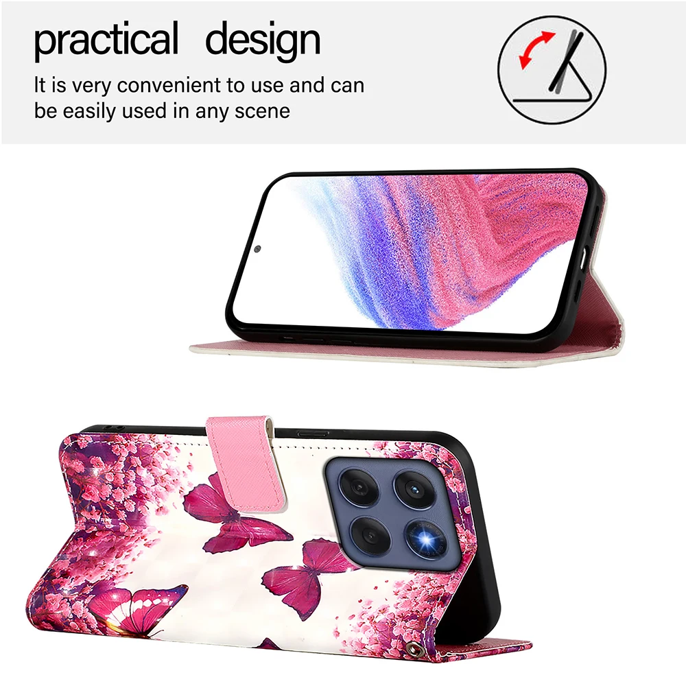 Elegant Leather Wallet Case with Card Holder & Shockproof Protection