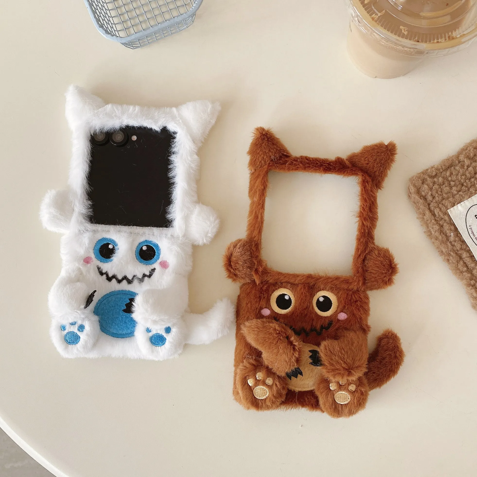 Fleece Furry Monster Cute Cartoon Plush Winter Phone Case