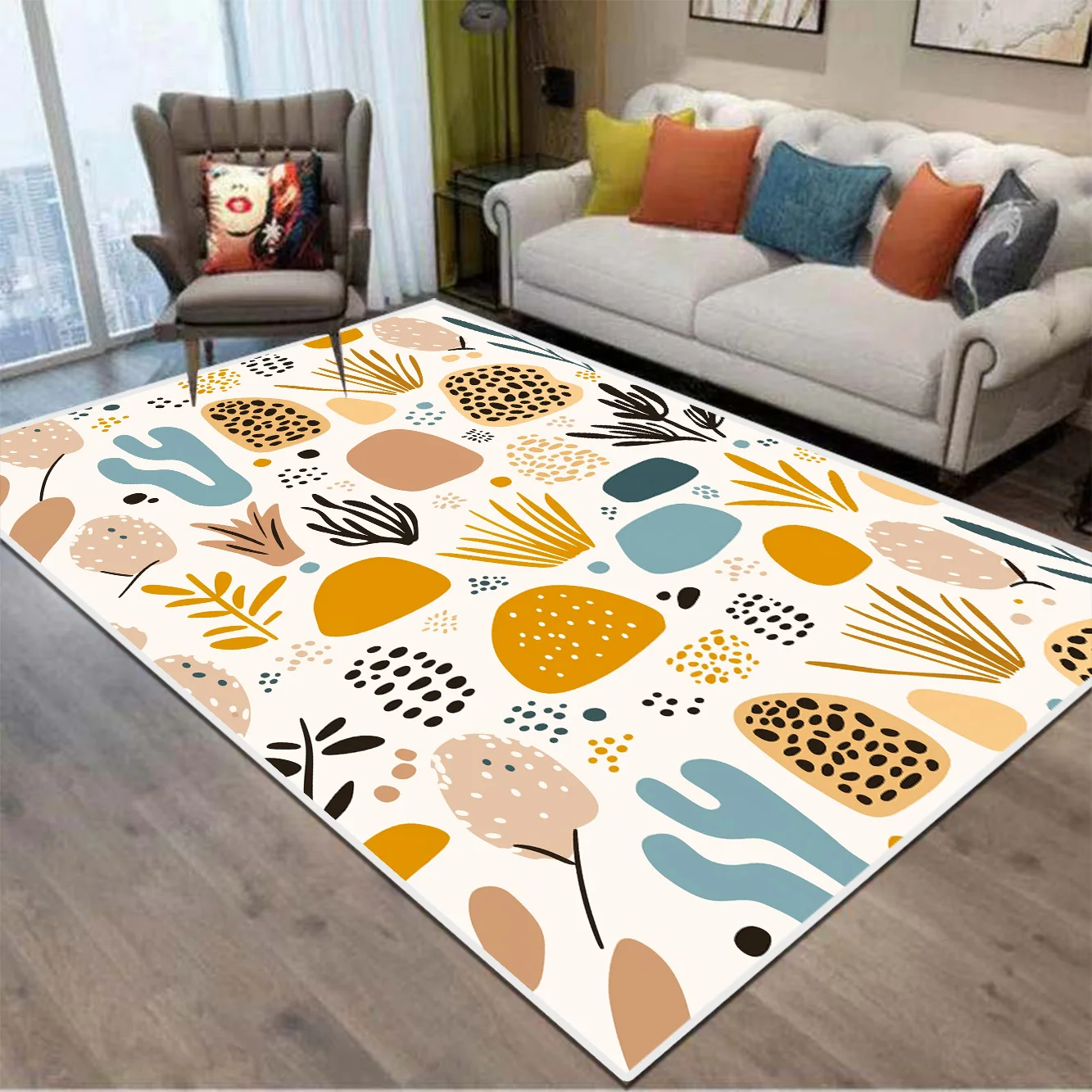 

Modern Geometry Carpets Living Room Large Area Bedroom Decor Abstract Soft Fluffy Carpet Home Floor Mat Anti-slip Cloakroom Rugs