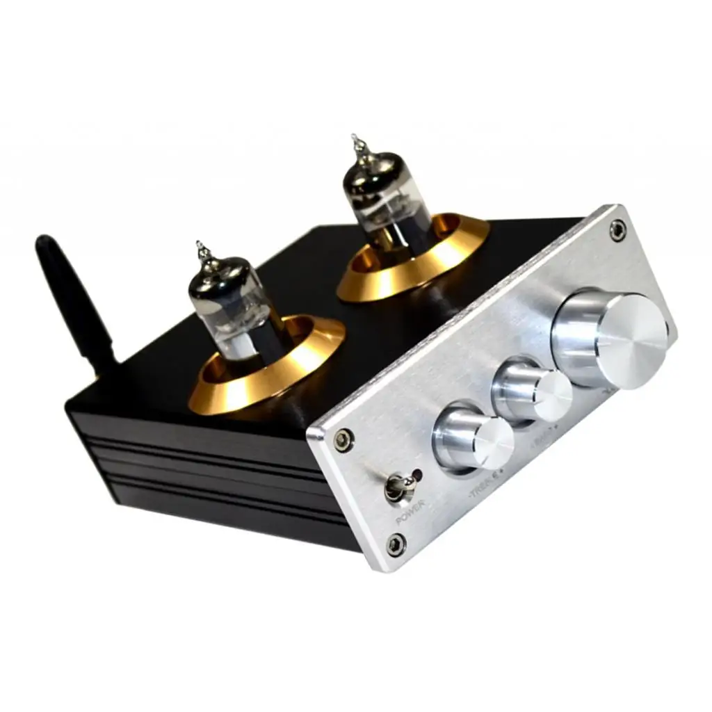 Préampli Tube Buffer HiFi 6J5 Bluetooth 4.2 – SODIAL Argent, Préamplificateur Audio Stéréo