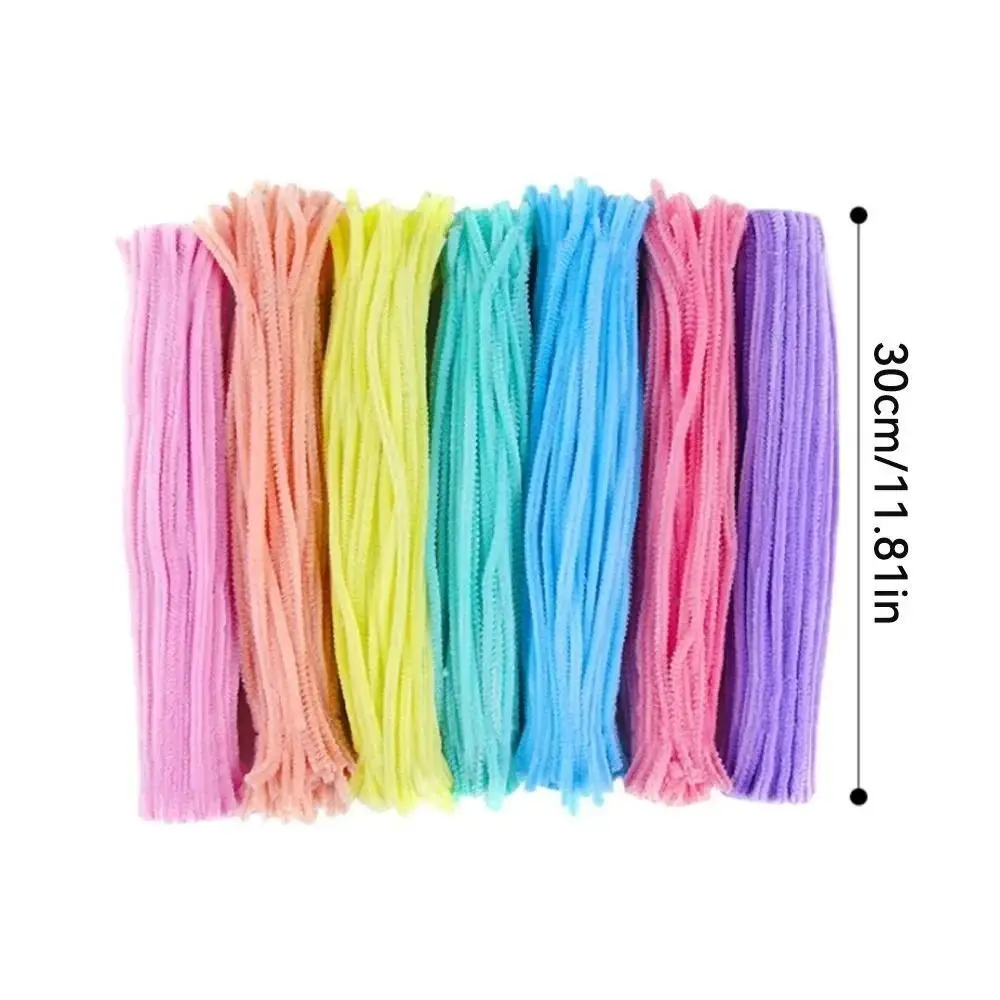 Macaron Color Fuzzy Wire DIY Tulips Flower Bouquet 100pcs