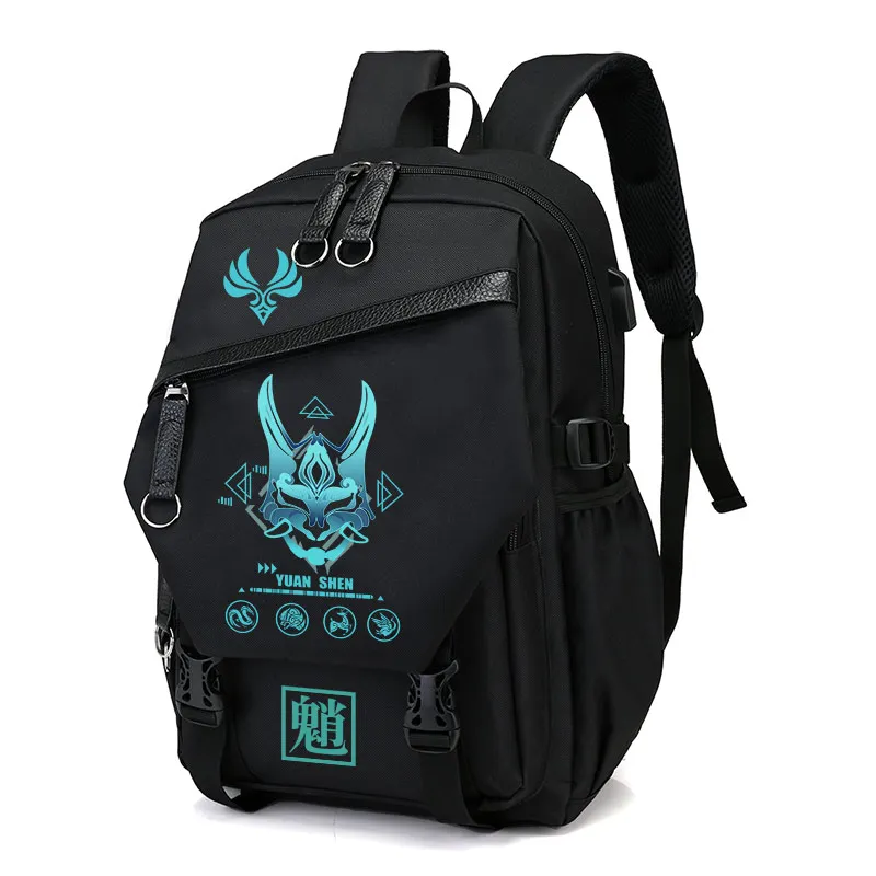 

Game Xiao Backpack Genshin Impact Cosplay Bookbag for School Boys Girls Xiao Gift Bag with USB Charging Port Travel Rucksack NEW