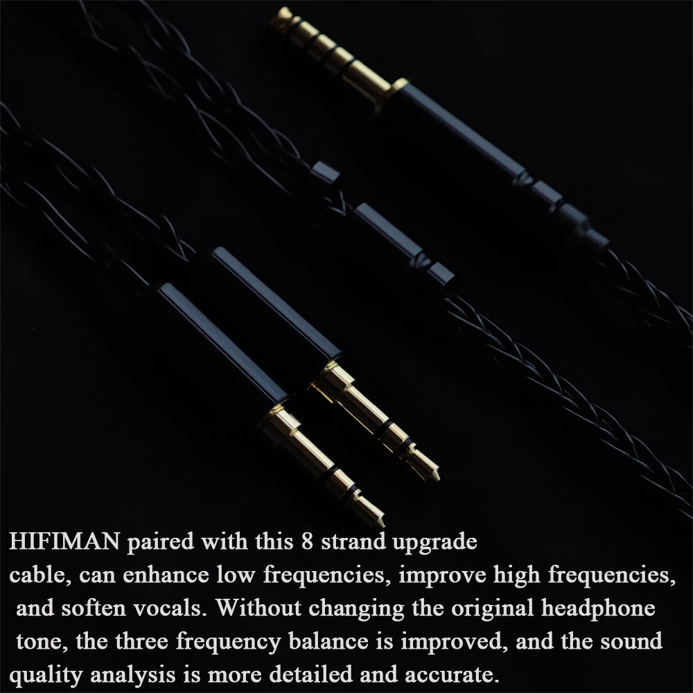 HIFIMAN Edition xs Arya HD400se He400i Ananda 케이블(MIC 이어폰 포함)용 8 코어 케이블 OCC 실버 도금 업그레이드 2.5 4.4 Balanc