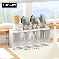 Versatile Cutlery Storage Container with Draining Design and Large Capacity (1505 - 4W)