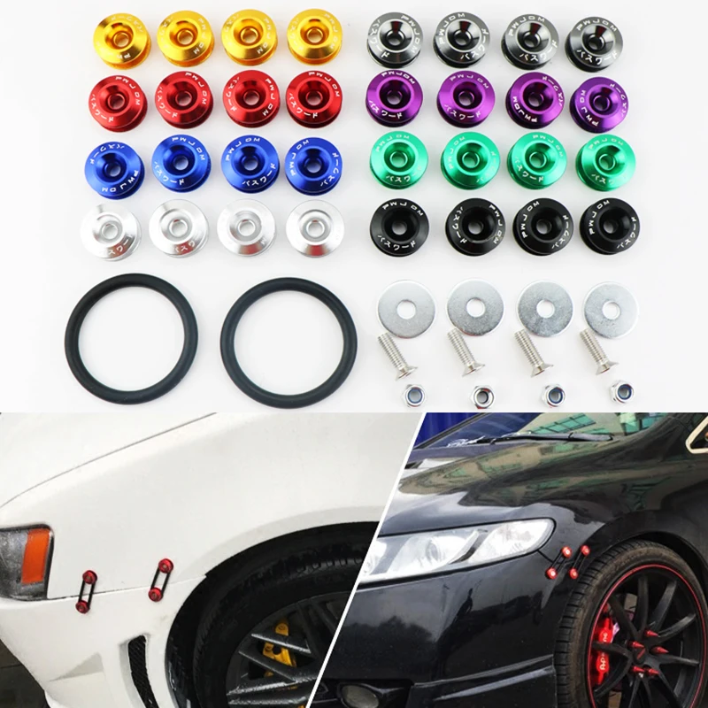 

Universal JDM Aluminum Quick Release Fasteners Kit Front Bumper Rear Bumper Hatch Cover Surround Fixing Buckle