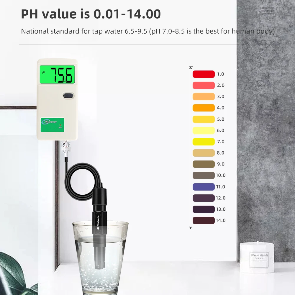 Digital Dispaly PH Meter Water Quality Tester for Drinking Water Aquariums Pools 0-14 PH Electrode Pen Professional Analyzer 4