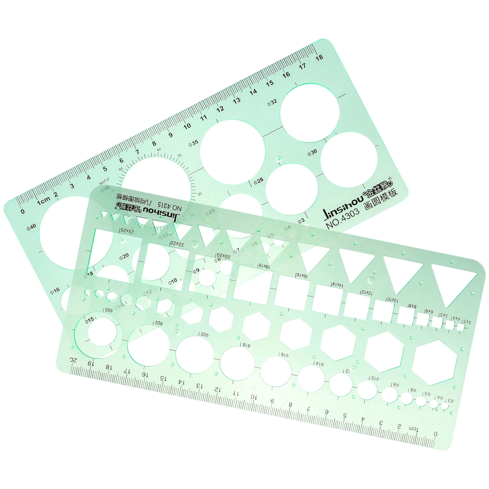 

2 Pcs Geometry Measurement Template Drawing Tools Measuring Ruler Geometric Plastic Drafting