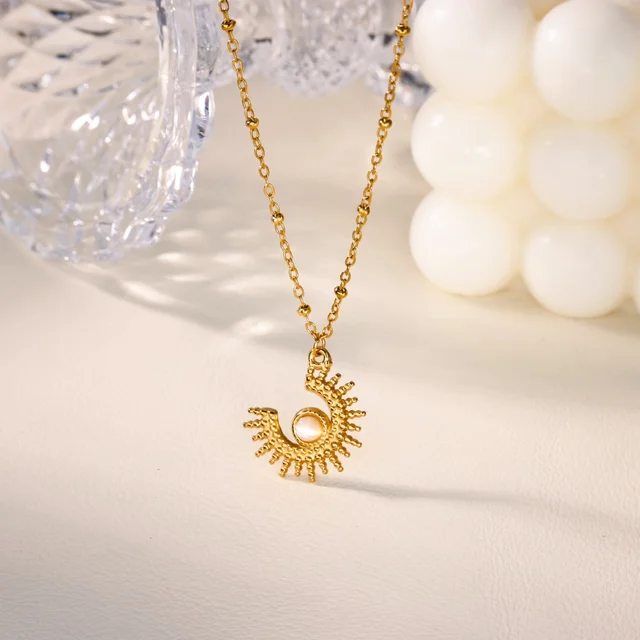 Collier géométrique en acier inoxydable pour femmes, pendentif tournesol, chaîne de clavicule, accessoires de bijoux esthétiques