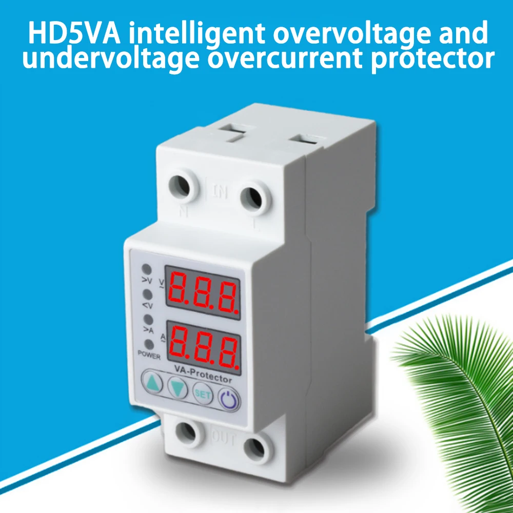 

Adjustable Over Voltage Current and Under Voltage Protective Device Protector Relay 40A 63A 220V 230V