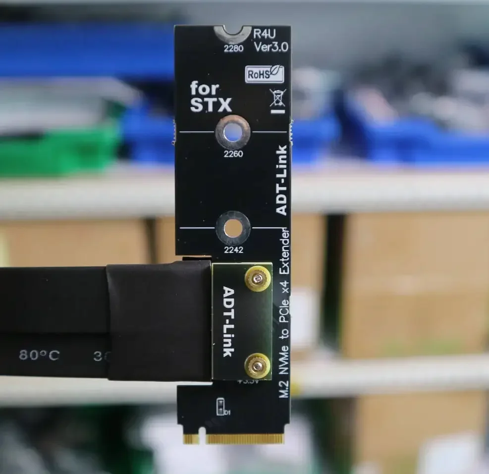 Nvme para Pci-e x4 Extender Adapter Jumper Cabo de Extensão Gpu Vire o Ângulo Direito ou Esquerdo Placa Gráfica Stx M.2 Ngff - Imagem 6