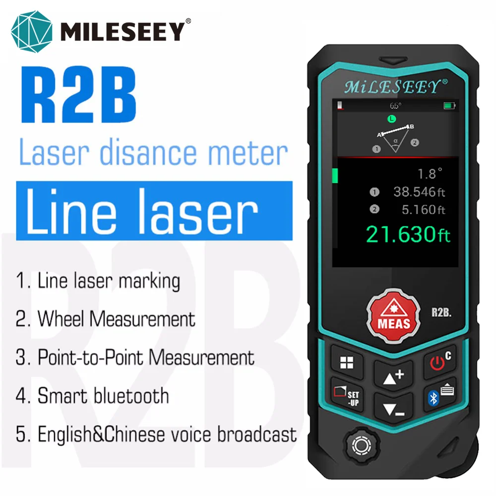 MiLESEEY-R2B-cinta-m-trica-l-ser-100M-Bluetooth-medidor-de-distancia-l ...