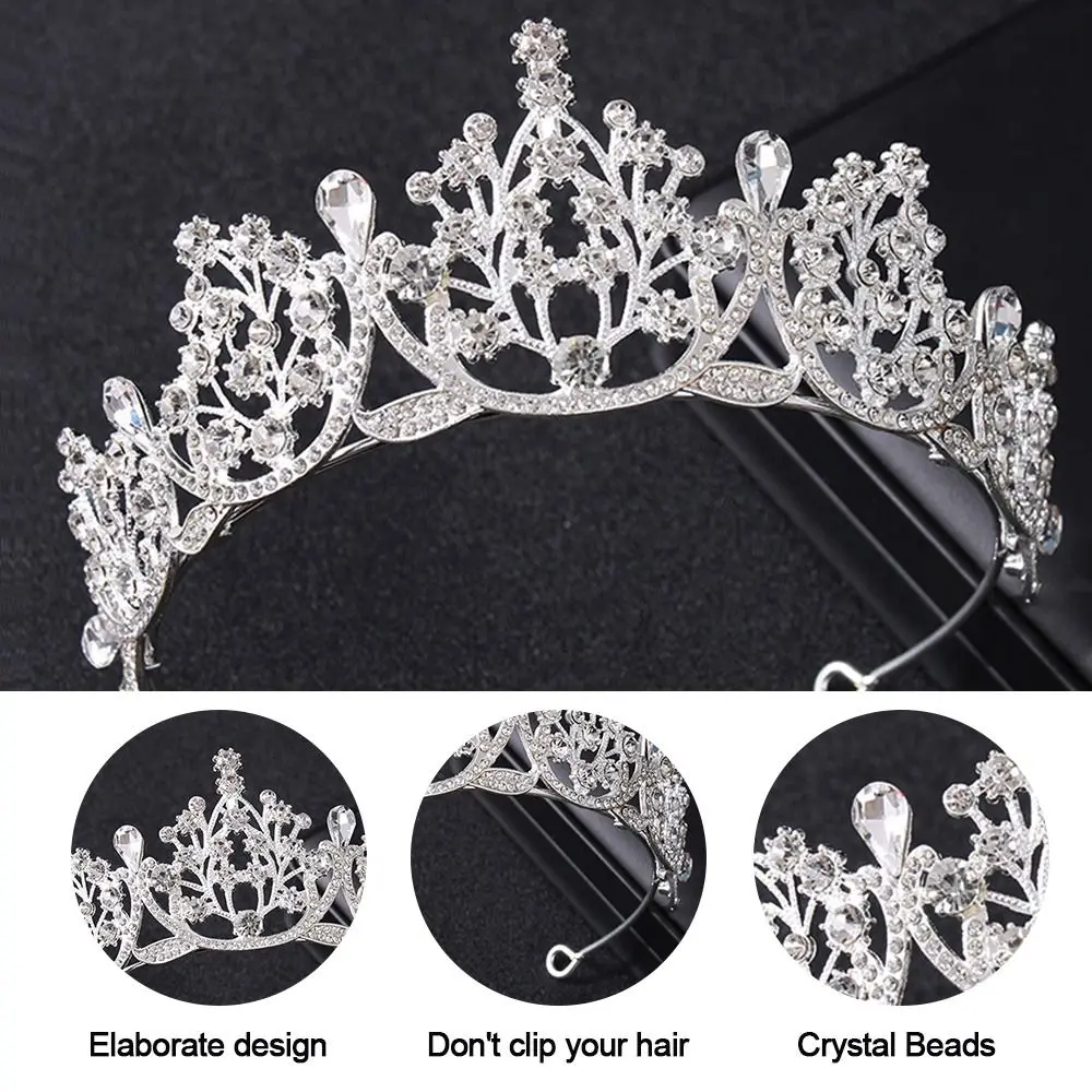 Hair Accessories Princess Crystal Tiaras and Crowns Headband Kid Girls Bridal Prom Crown Wedding Party Jewelry