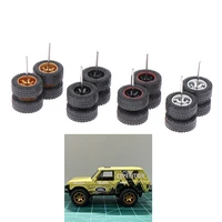 1Set DIY Racing Vehicle Toys 1:64 Car Wheels For Rubber Tire With Wheel Axle Model Modified Part 1