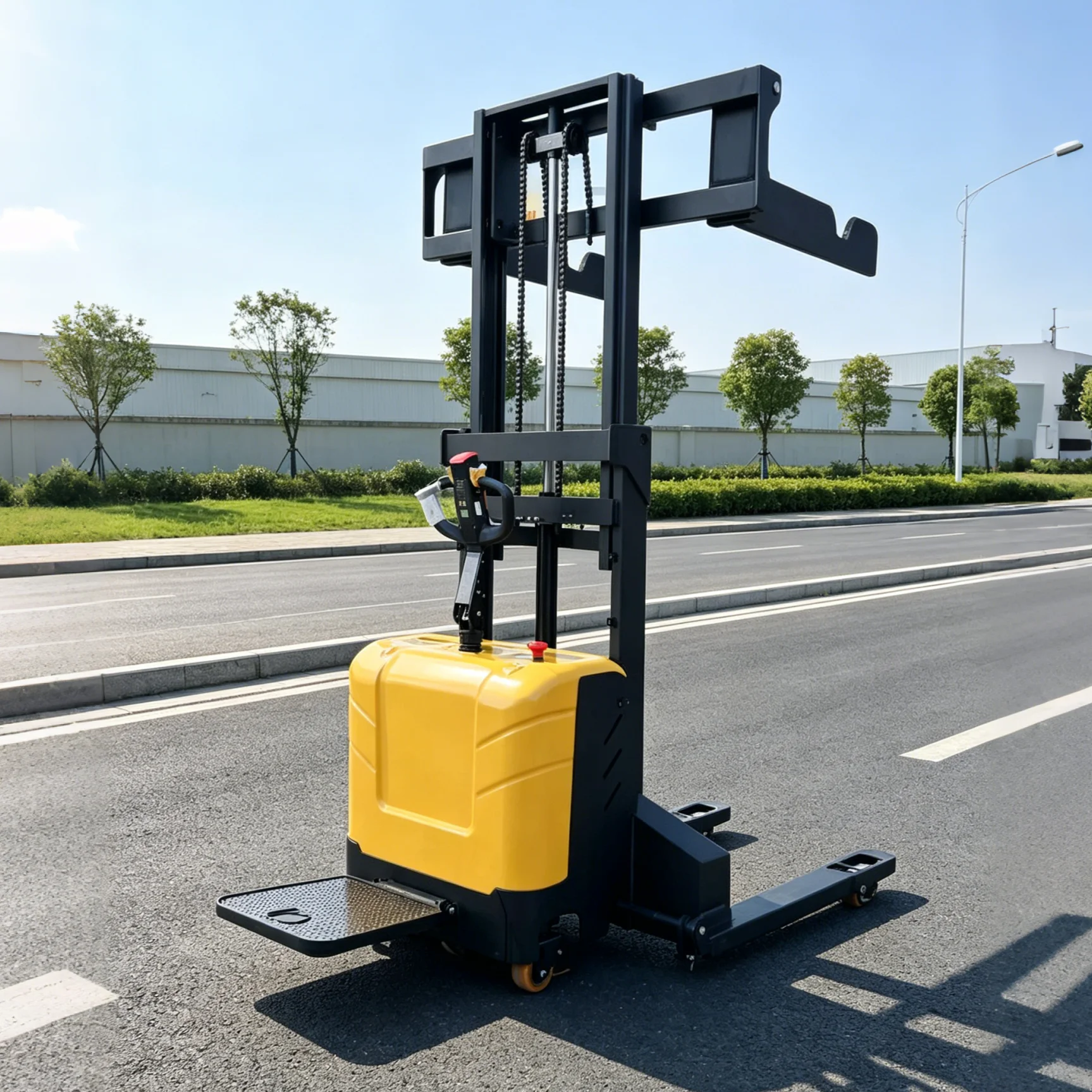 Maßgefertigter Chinesischer CE-Zertifizierter TIENU Elektrischer Palettenhubwagen mit 1150mm Gabellänge Vollelektrischer Stapler für Fabriken