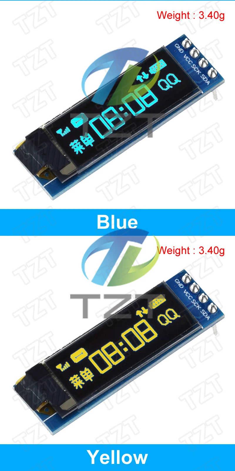 TZT 0,91 Zoll OLED-Modul 0,91 Zoll weiß blau OLED 128 x 32 OLED-LCD-LED-Anzeigemodul 0,91 Zoll IIC Communicate – Detail 8