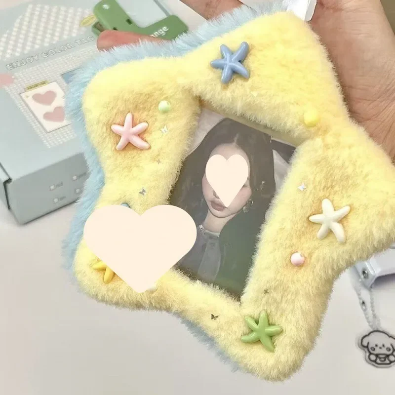 Plush Card Holder Cute Key Chain Pendant Plush Photo Card Holder Photo Albums Decor Cover Bus Card Protector Picture Sleeves Bag