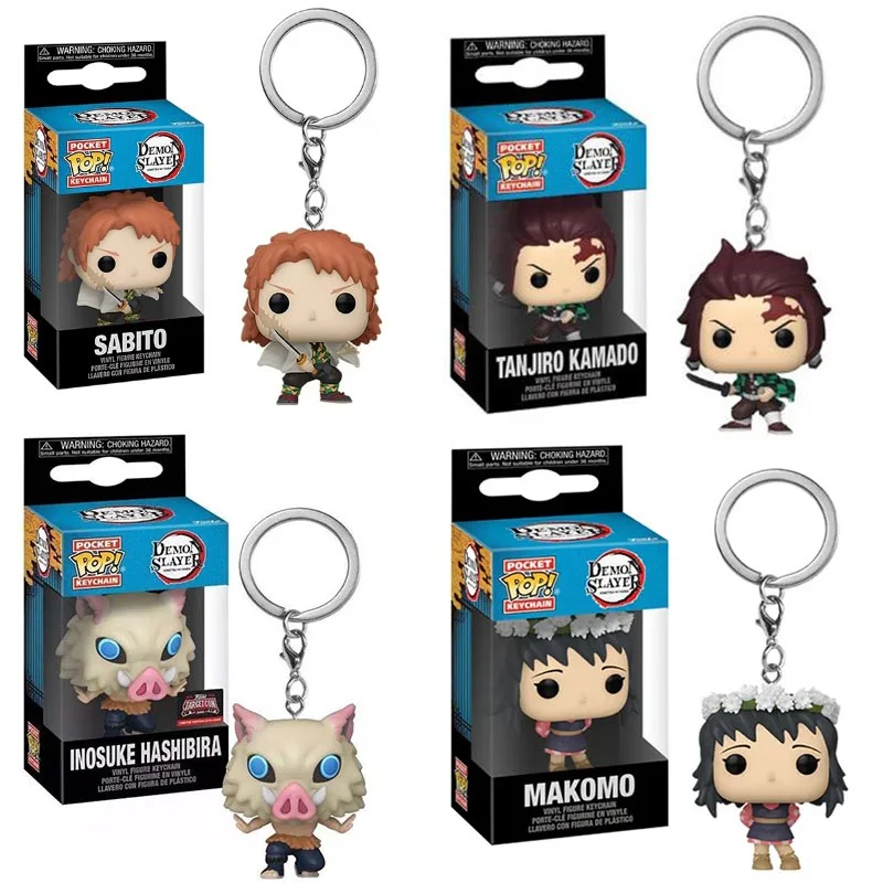 Карманный Брелок Funko POP, модель игрушки MAKOMO SABITO Inosuke Hashibira Nezuko Kamado Tanjiro Kamado, подарок на день рождения Карманный Брелок Funko POP, модель игрушки MAKOMO SABITO Inosuke Hashibira Nezuko Kamado Tanjiro Kamado, подарок на день рождения