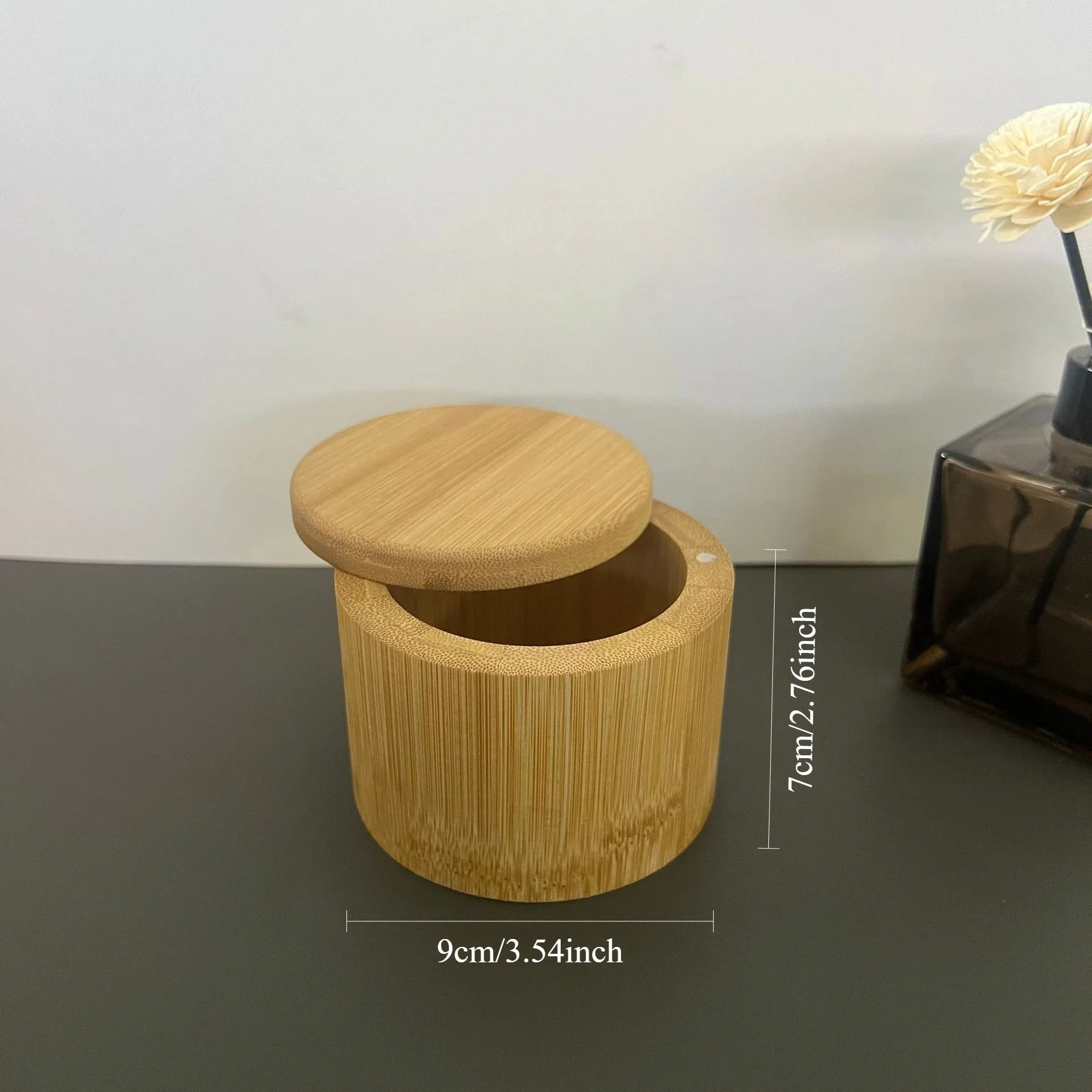 Банки для солі Банка для перцю Бамбукова коробка для приправ Миска Набір горщиків Дерев’яний контейнер для цукру Тримач Функція кришки Кілька мисок