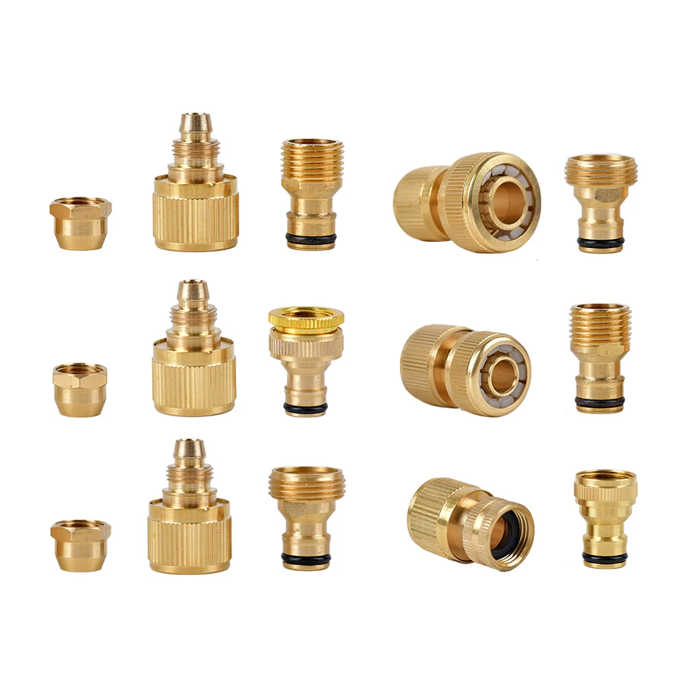 Brass Garden Watering Adapter Drip Irrigation Copper Hose Quick Connector 1 Pcs