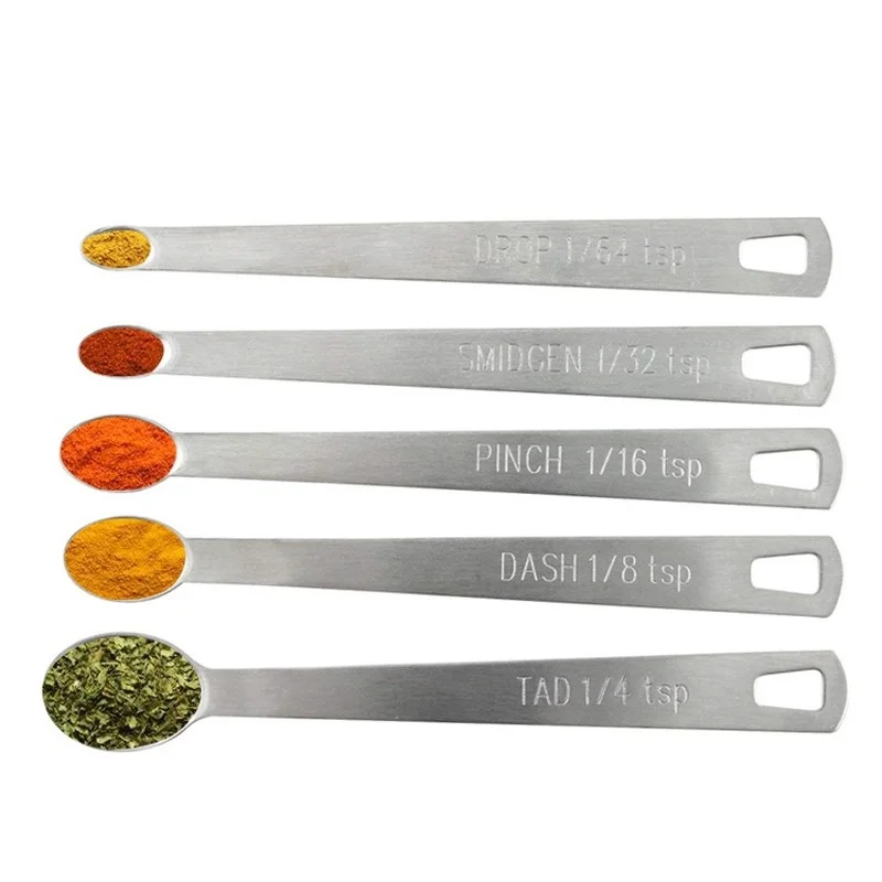 Baking Tools Stainless Steel Mini Measuring Spoon 5-piece Set Stainless Steel Mini Measuring Spoon Seasoning kitchen measuring spoons measuring spoon set