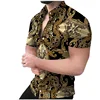 Men's Beach Dress Shirt 3D Print Summer Button Down Palmshadow Floral Short Sleeve Shirt Casual Slim Fit Party Hawaiian Shirts 4