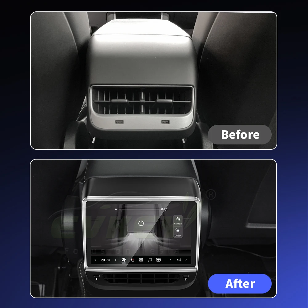 Evkey für Tesla Modell 3 y hintere Steuerung Display Unterhaltung  Touchscreen 7.1 Android 13,0 Multimedia-System drahtloses Carplay -  AliExpress