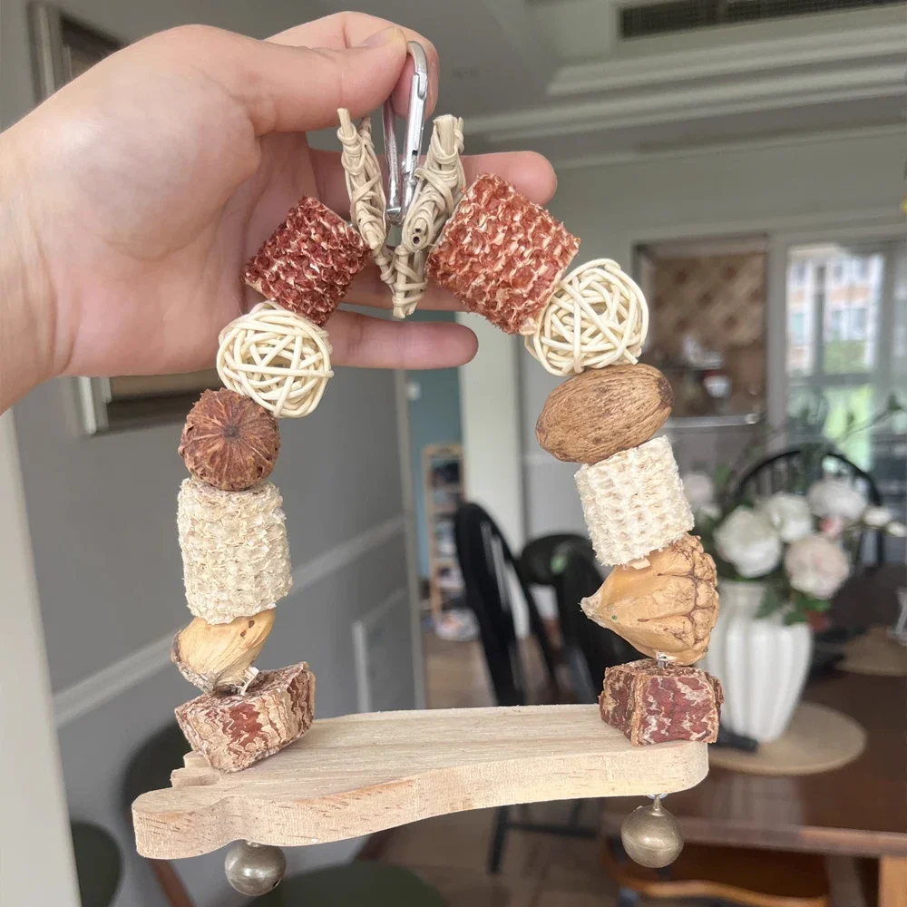 Random Color 1pc Parrot Chew Toy Corn Cob Nuts for Birds Parrot Lovebirds Swing Biting Relief Toys Hanging Bird Cage Accessories