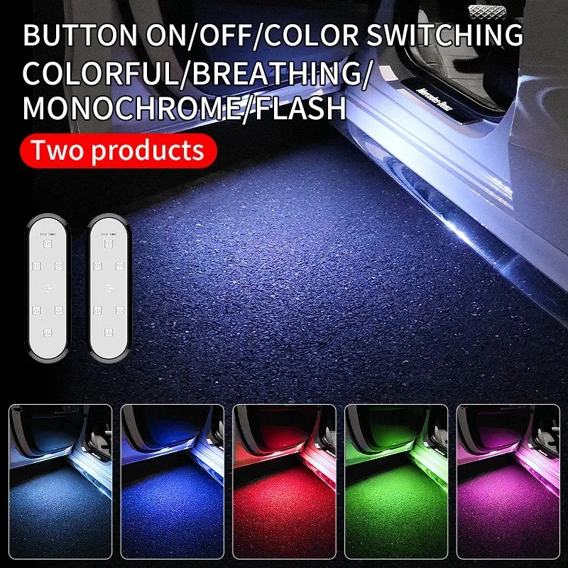 Car LED Warning Door Lighting Anti Collision Auto Atmosphere Light Car Door Induction Welcome Light Flashing Lamp USB Charging led light