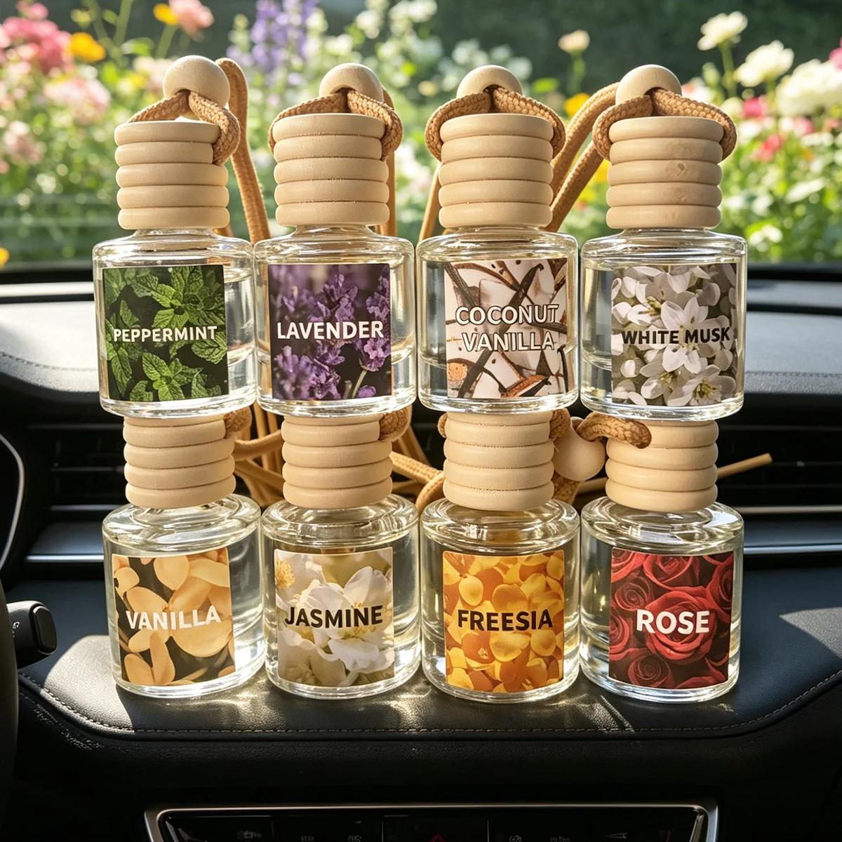 Botanical Essential Oil Car Air Freshener - 8ml, Long-Lasting Fragrance with Multi-Functional Use