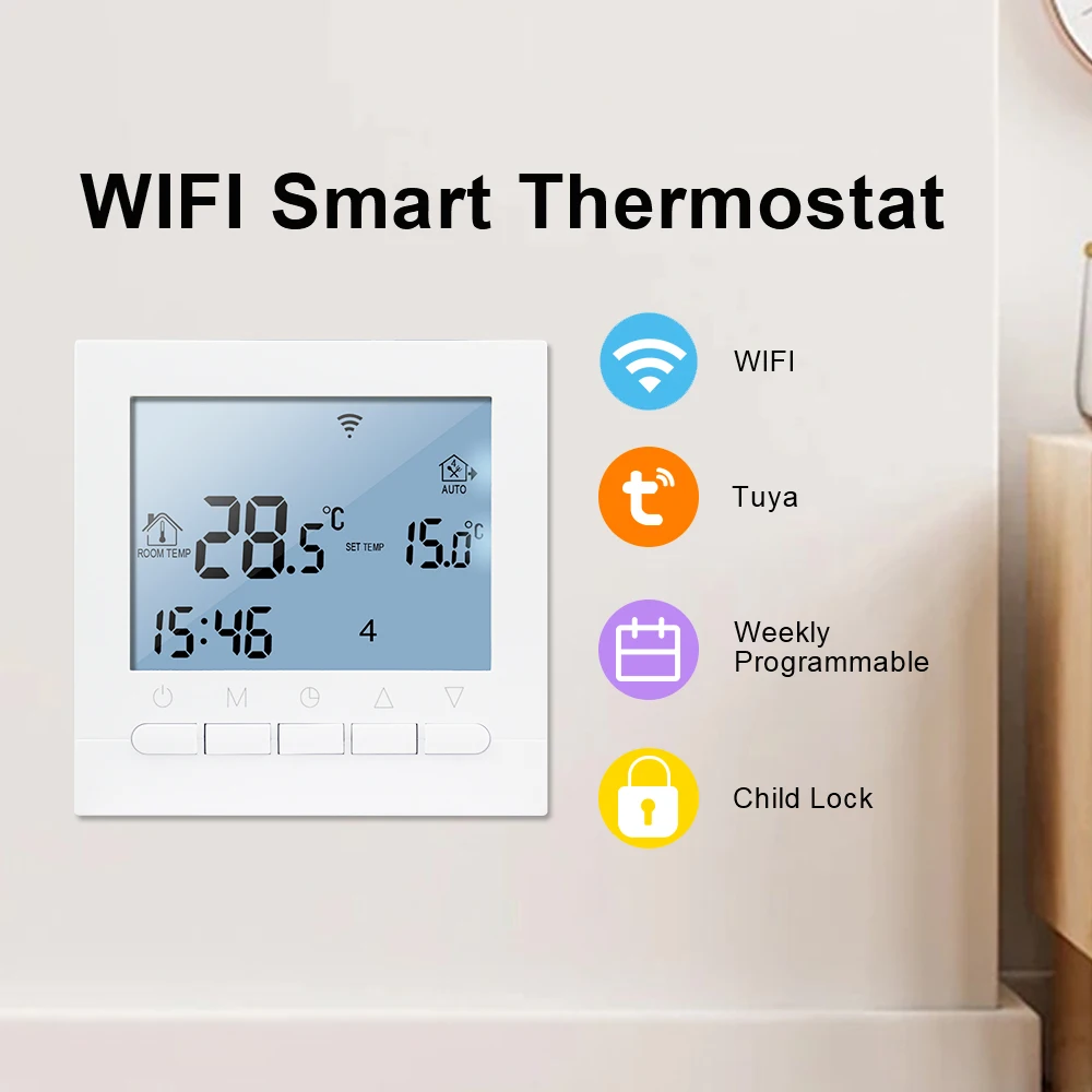 Smart Touchscreen Thermostat Hause Programmierbare Elektrische Boden Heizung  System Temperaturregler AC 85-250V Temperatur Controller - AliExpress