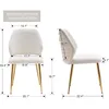 Cream Velvet Upholstered Dining Chairs Set of 2, Modern Accent Dining Room Chairs Tufted Armless Side Chair 3