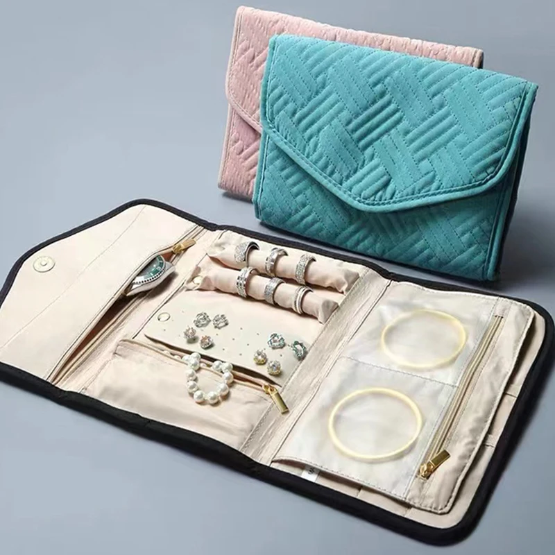 Organisateur Bijoux Voyage TPZORJX Rouleau Pliable Multi-compartiments  Noir