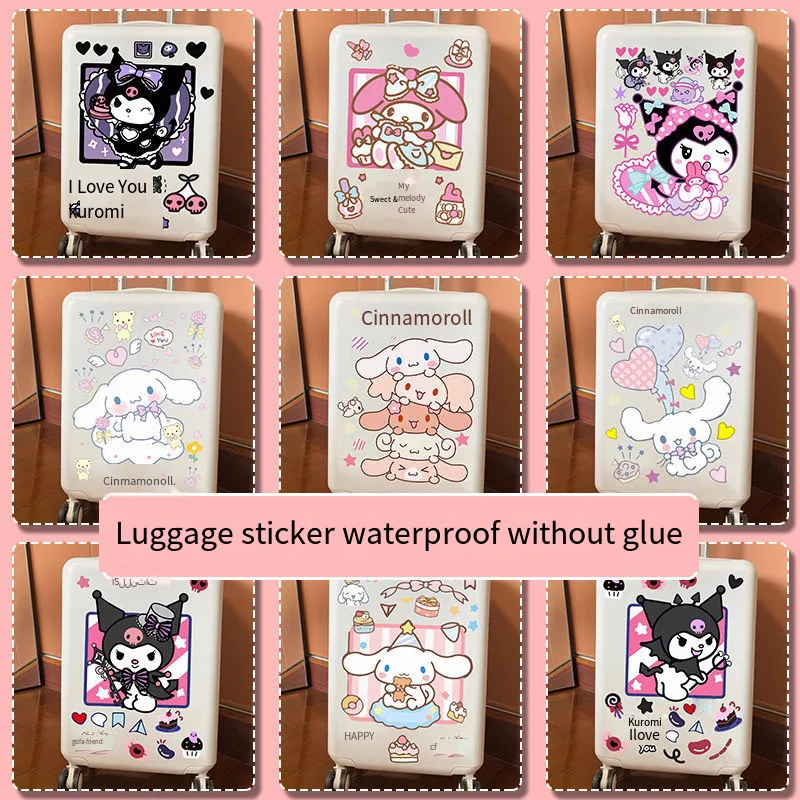 

Sanrios Kittys Luggage Decal Pokemon Pikachu Kawaii Cute Anime Cinnamoroll Kuromi Diy Graffiti Car Electric Vehicle Sticker