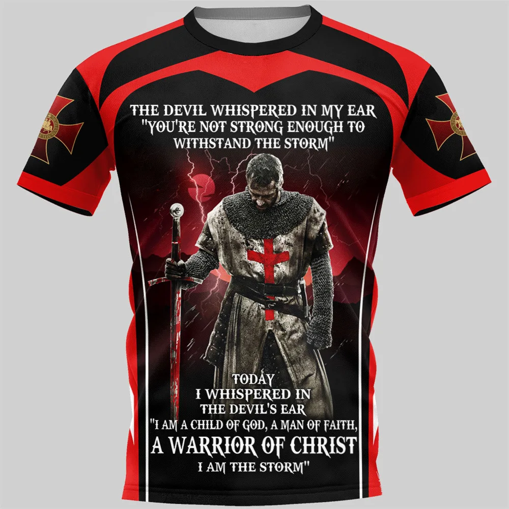 

New 3D Print Causal Clothing The Knight Templar Fashion Men Women T-shirt Plus Size S-7XL Four Seasons Casual Oversized