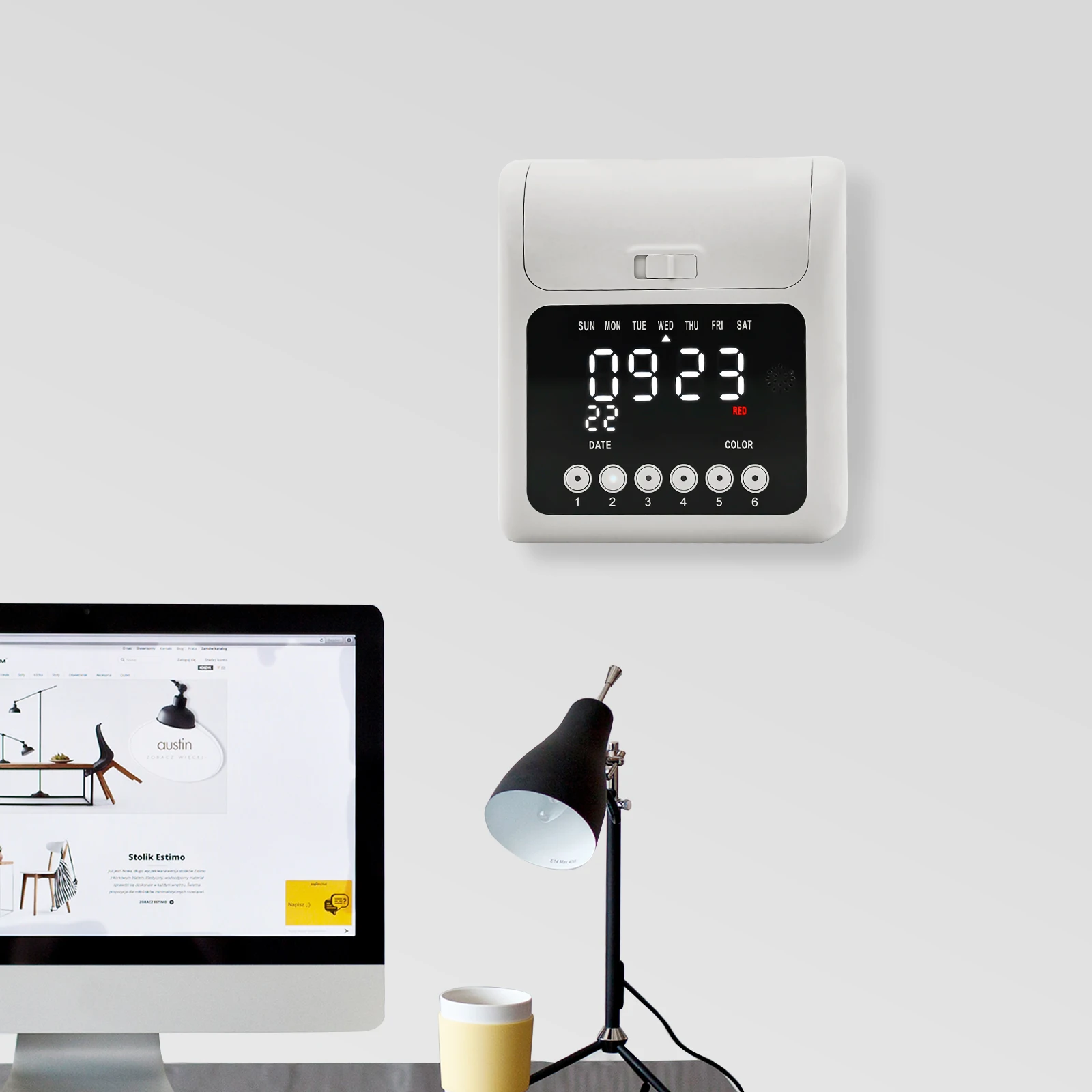 Employee Time Clock Calculating Time Clock Bundle Password Unlocking without Keys with 50 Cards for Companies