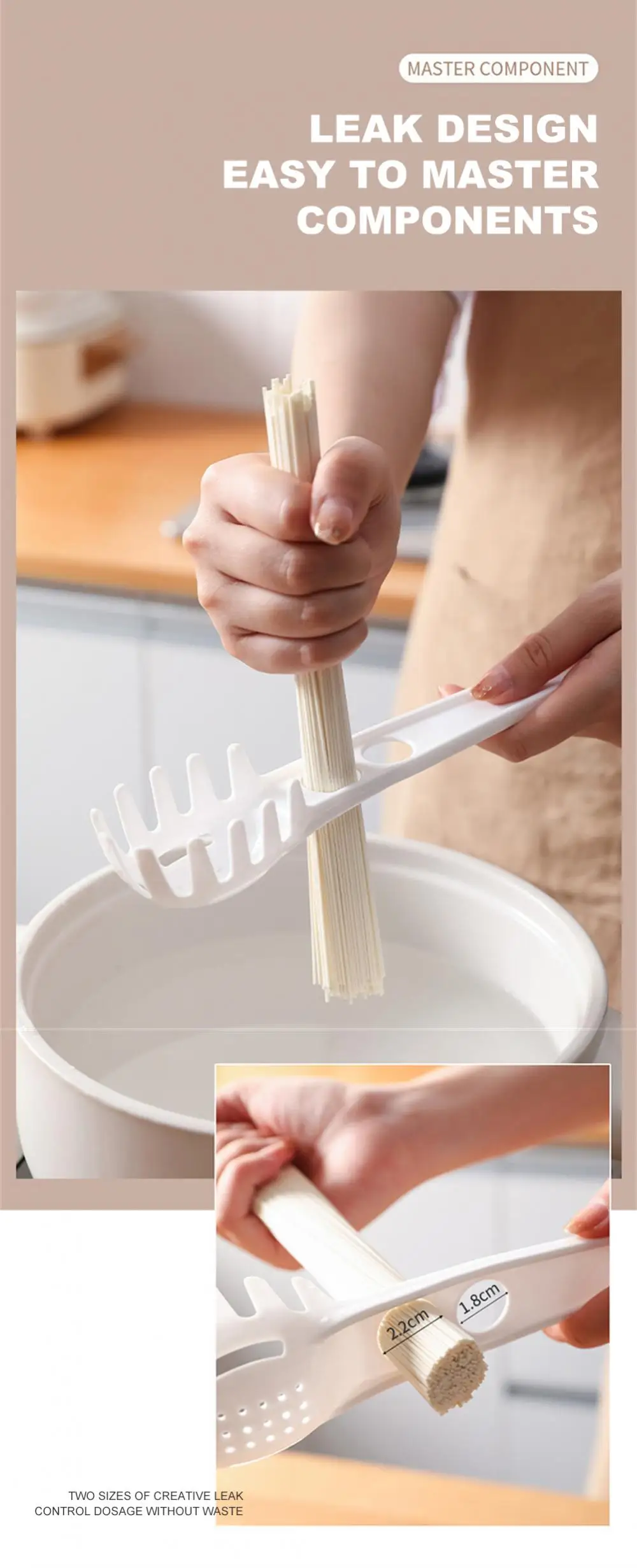 Description Picture 4 of itemPasta Scoop Colander Spaghetti Egg Yolk Separation Scoop Egg White Separator Plastic Filter Drain Spoon Kitchen Accessories