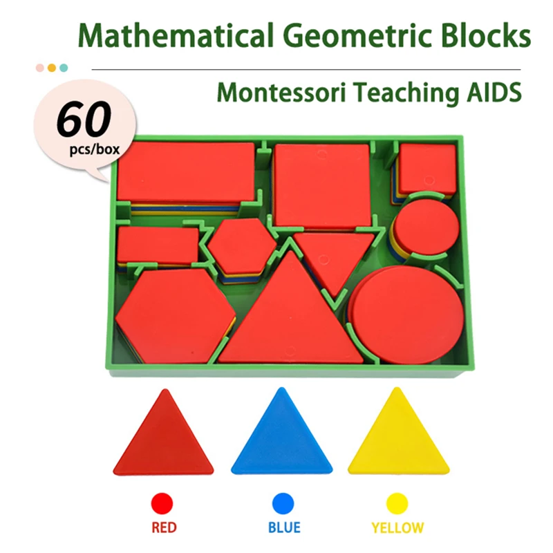 ABS Math Geometry Shape Blocks Educational Toy