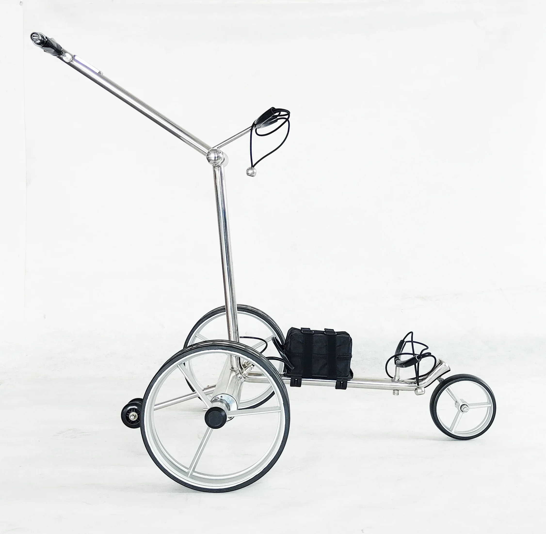 Professional 3-Wheel Foldable Electric Golf Trolley Push Cart with Remote Control Aluminium and Lithium Battery