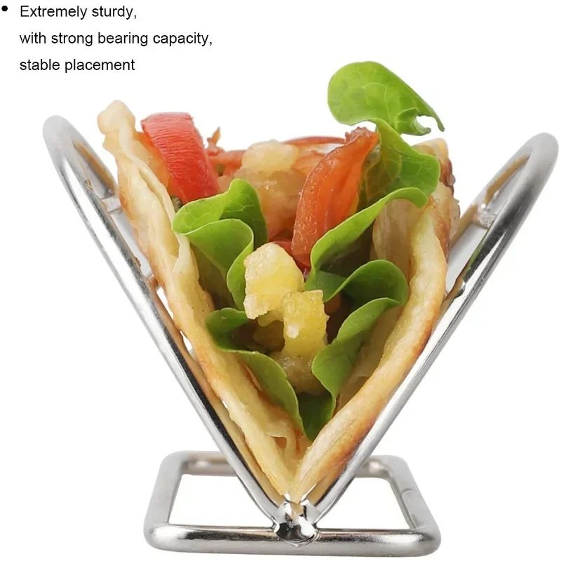 Taco Holder Mexican Pizza Roll Shelf Burrito Potato Chips Rack Shells Taco Rack Stainless Steel Creative Tableware Pancake Stand