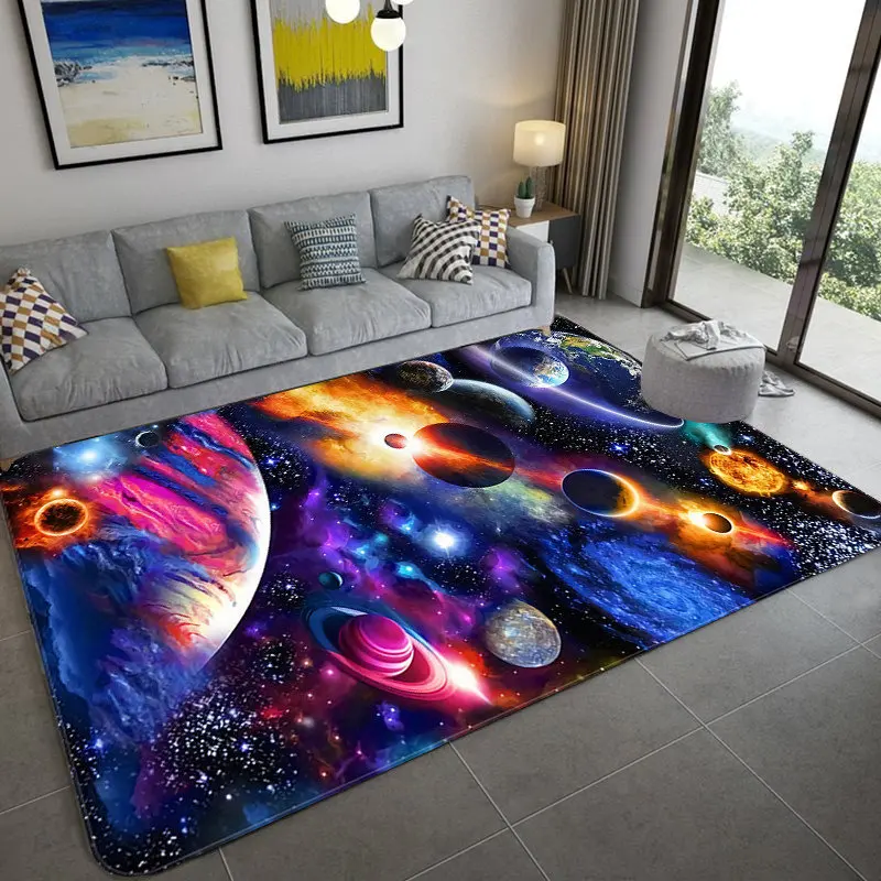 3D Universe Planet Carpet for Living Room Decor Sofa Table Large Area Rugs Bedroom Bedside Foot Pad Entrance Doormat Alfombra 5