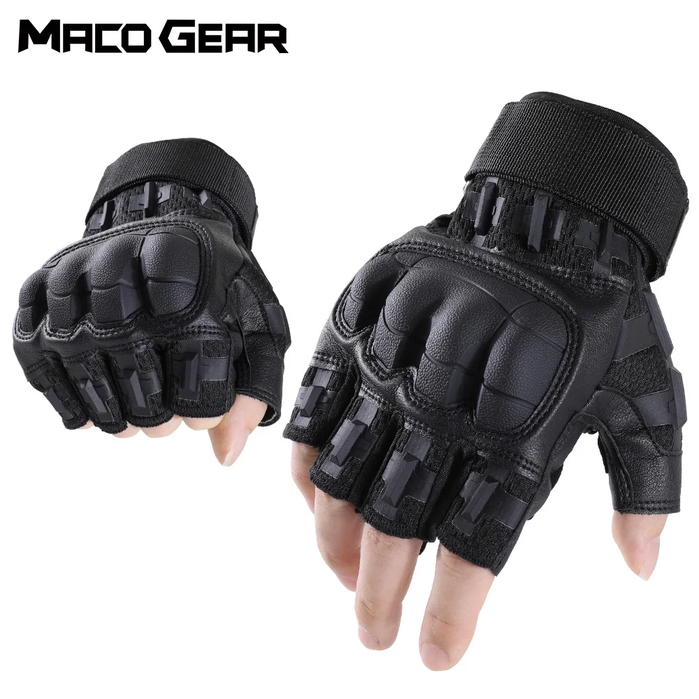 Men Tactical Half Finger Gloves Outdoor Sports Hiking Camping Combat Airsoft Hunting Shooting Cycling Non-slip Protective Gear