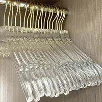6 pcs Transparent Acrylic Clothes Hanger Racks Half Dozen Clear Hangers Ideal For Store Display Logo Customizable Wholesale 1